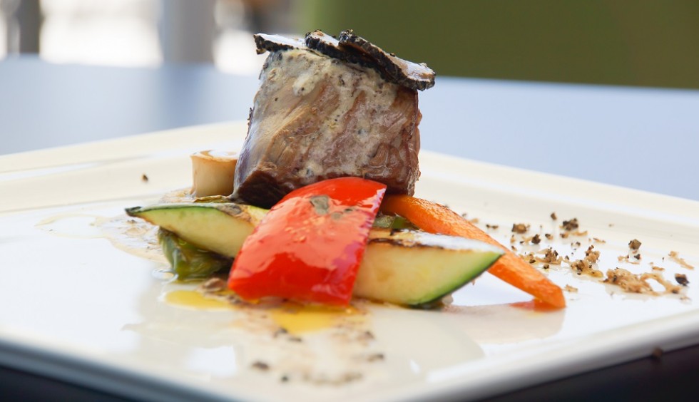 Dry-Aged beef with grilled vegetables and truffle Dry-Aged beef with grilled vegetables and truffle