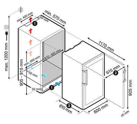 DRY AGER DX 500 Premium Integrationszeichnung DRY AGER DX 500 Premium Integrationszeichnung