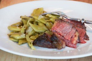 Dry Aged Rumpsteak mit sommerlichem Bohnensalat